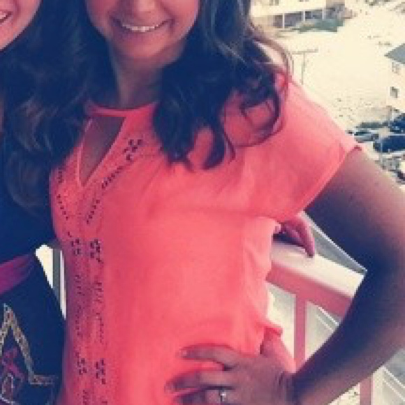 miami Tops - FRANCESCA'S: Bright orange blouse